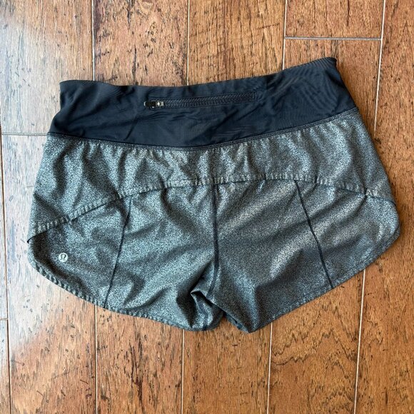 Lululemon Shorts. Size 6 Tall. Black/Metallic. - Picture 2 of 7